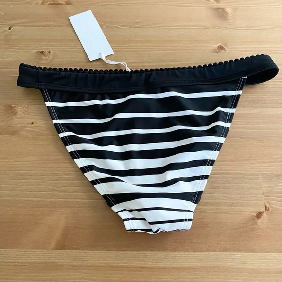 NWT The White Company Gradual Stripe Bikini Brief Bottom Only Black White Sz 8 - Picture 4 of 9